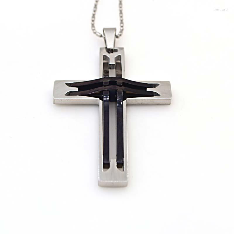 Pendant Necklaces Punk Male Cross Pendants Color Gold Black Stainless Steel Double Layers Hollow Jesus Jewelry For Men
Pendant Necklaces Punk Male Cross Pendants Color Gold Black Stainless Steel Double Layers Hollow Jesus Jewelry For Men