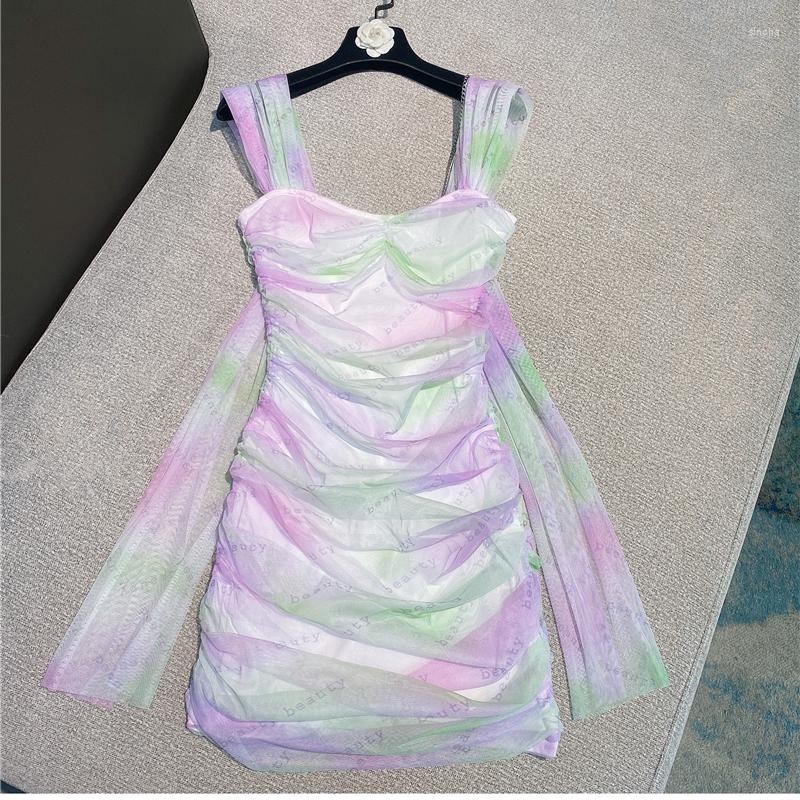 Casual Dresses Strap Dress Women 2022 Summer Korean Elegant Rainbow Printing Tassel Rhinestone Chain Mesh Female Outfits Holiday, Picture color
Casual Dresses Strap Dress Women 2022 Summer Korean Elegant Rainbow Printing Tassel Rhinestone Chain Mesh Female Outfits Holiday, Picture color