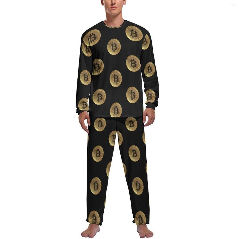 Men' Sleepwear Crypto Pajamas Gold Coin Print Male Long Sleeve Fashion Set Two Piece Casual Daily Graphic Gift Idea, Style-7
Men' Sleepwear Crypto Pajamas Gold Coin Print Male Long Sleeve Fashion Set Two Piece Casual Daily Graphic Gift Idea, Style-7