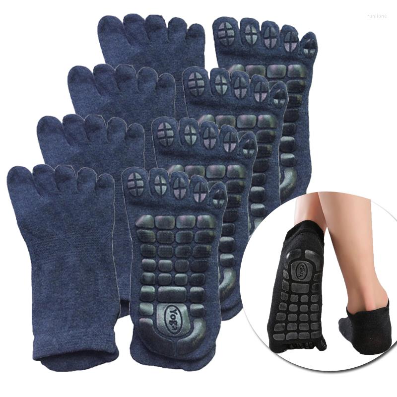 Men's Socks 4 Pack Cotton Men Five Fingers Winter Non Slip Grip Toe Low Calf Slipper Fitness Yoga Pilates Floor, Black 
Men's Socks 4 Pack Cotton Men Five Fingers Winter Non Slip Grip Toe Low Calf Slipper Fitness Yoga Pilates Floor, Black