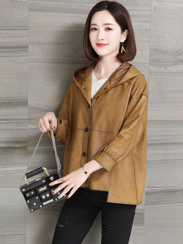 Women's Leather Real Genuine Jacket Women Sheepskin Coat 2023 Spring Autumn Korean Moto Coats Woman Jackets NR8802 WPY60, Brown
Women's Leather Real Genuine Jacket Women Sheepskin Coat 2023 Spring Autumn Korean Moto Coats Woman Jackets NR8802 WPY60, Brown