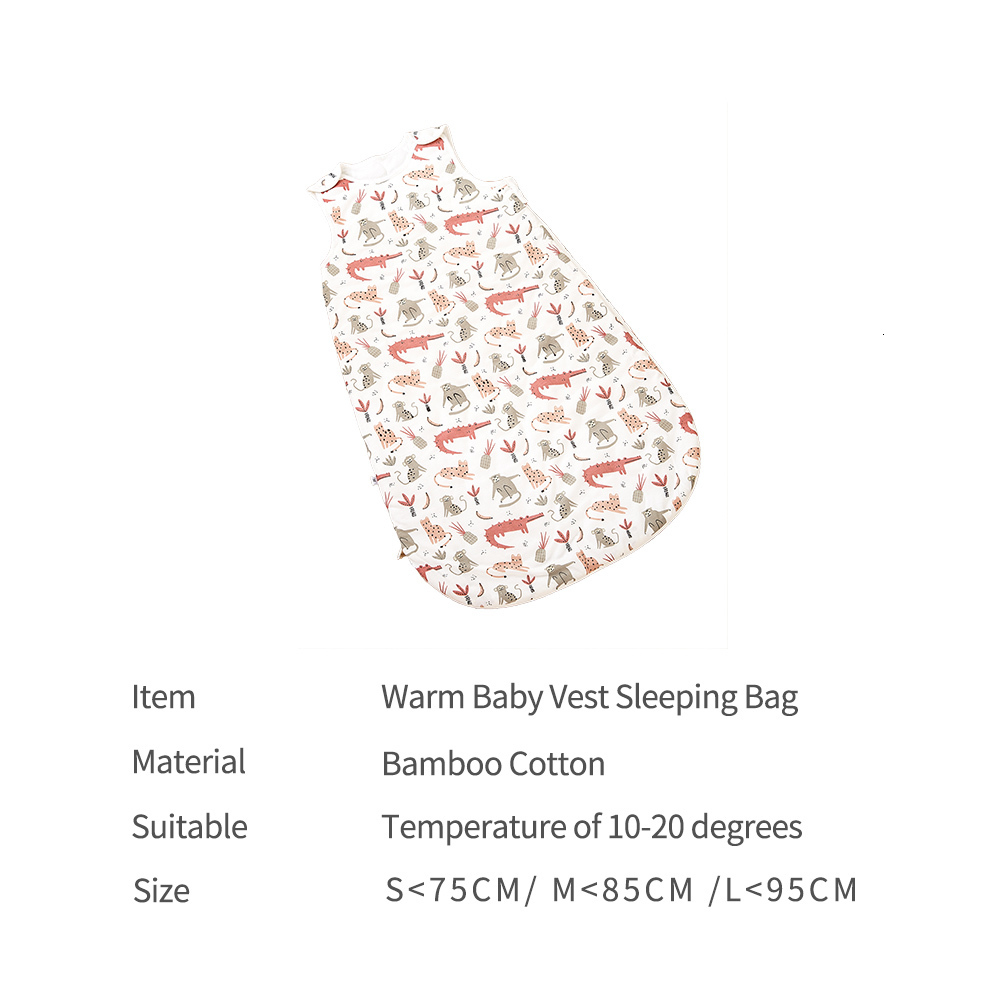 Sleeping Bags Happyflute Baby Bag 10Tog Bamboo Cotton Print Vest Sleep Sack For 02 years born 221205