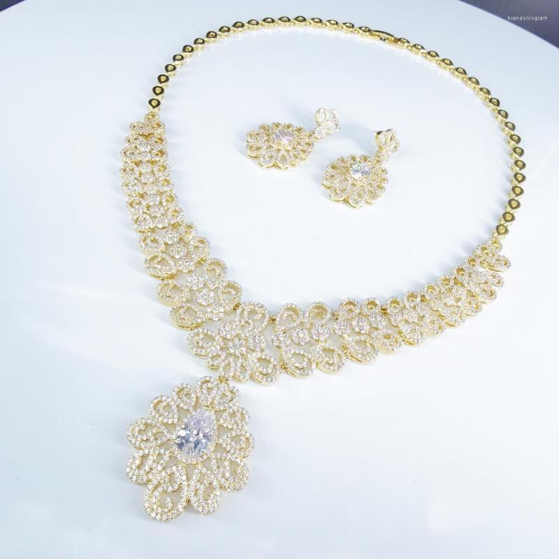 Necklace Earrings Set 2022 Fashion Luxury Crystal Zircon Golden Earring Wedding Bride Banquet Dress Jewelry, Picture shown
Necklace Earrings Set 2022 Fashion Luxury Crystal Zircon Golden Earring Wedding Bride Banquet Dress Jewelry, Picture shown