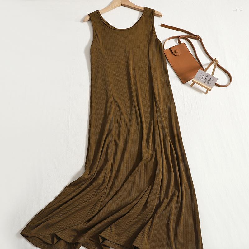 Casual Dresses Hikigawa Chic Fashion Design Front Back Wear Sleeveless Bottoming Vest For Women Autumn Solid Gentle Midi Vestidos Mujer, Black 
Casual Dresses Hikigawa Chic Fashion Design Front Back Wear Sleeveless Bottoming Vest For Women Autumn Solid Gentle Midi Vestidos Mujer, Black