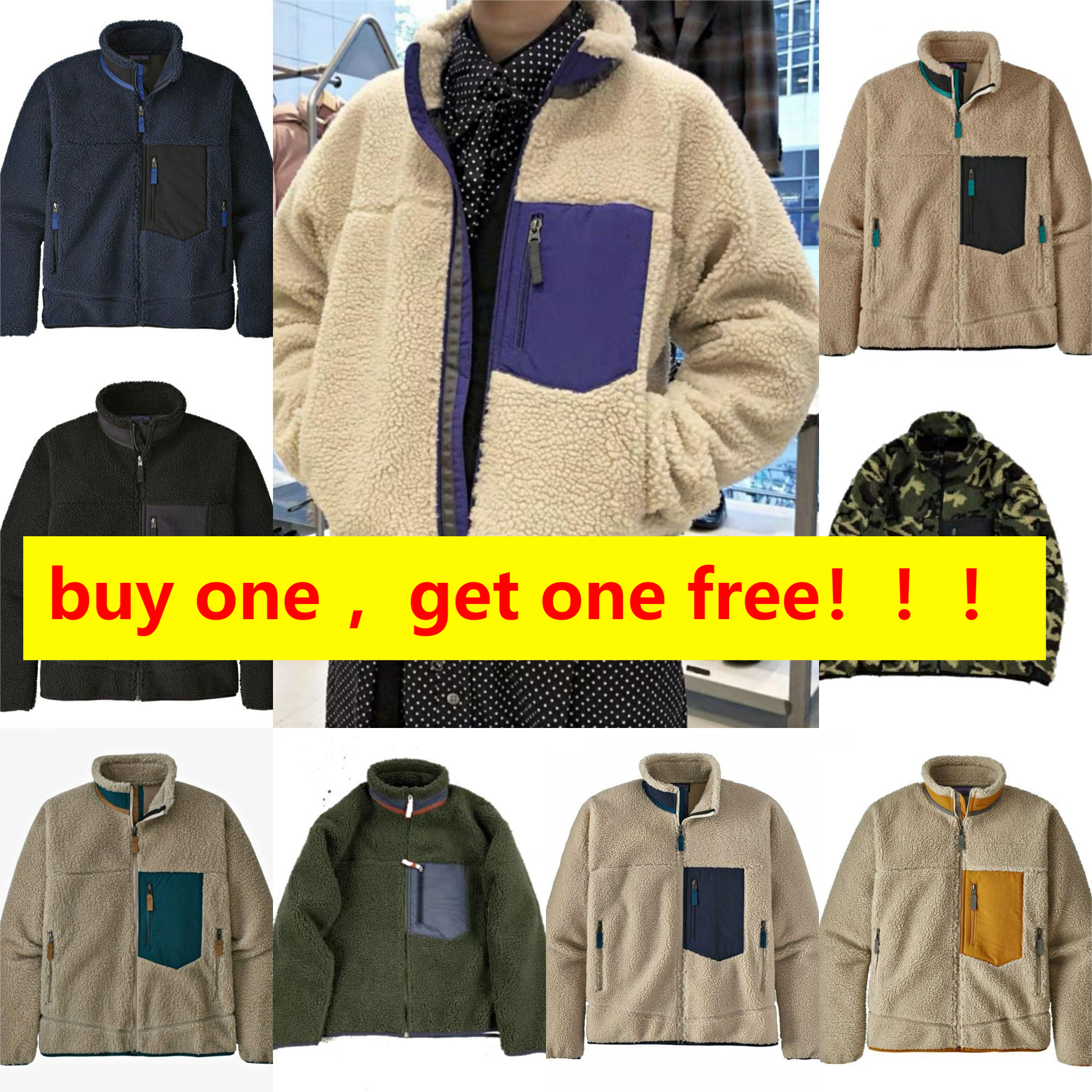 Patagonias Men Fleece Jacket Classic Retro Mens Thick Warm Down Designer Models Lamb Cashmere Stand Collar Couple Winter Coat444
Patagonias Men Fleece Jacket Classic Retro Mens Thick Warm Down Designer Models Lamb Cashmere Stand Collar Couple Winter Coat444
