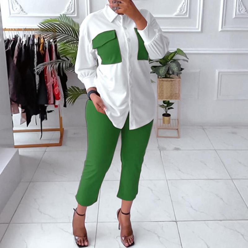 Women's Two Piece Pants 2 Sets Womens Outfits Summer Women Casual Patchwork Turn-down Collar Shirt Wide Leg Pant Office Lady Suit Chandals, Blue
Women's Two Piece Pants 2 Sets Womens Outfits Summer Women Casual Patchwork Turn-down Collar Shirt Wide Leg Pant Office Lady Suit Chandals, Blue