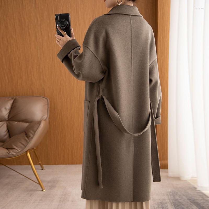 Women's Wool Autumn And Winter 2022 Korean Double Sided Woolen Cashmere Coat Women's Medium Long Lace Up Back Split, Gray-green.
Women's Wool Autumn And Winter 2022 Korean Double Sided Woolen Cashmere Coat Women's Medium Long Lace Up Back Split, Gray-green.