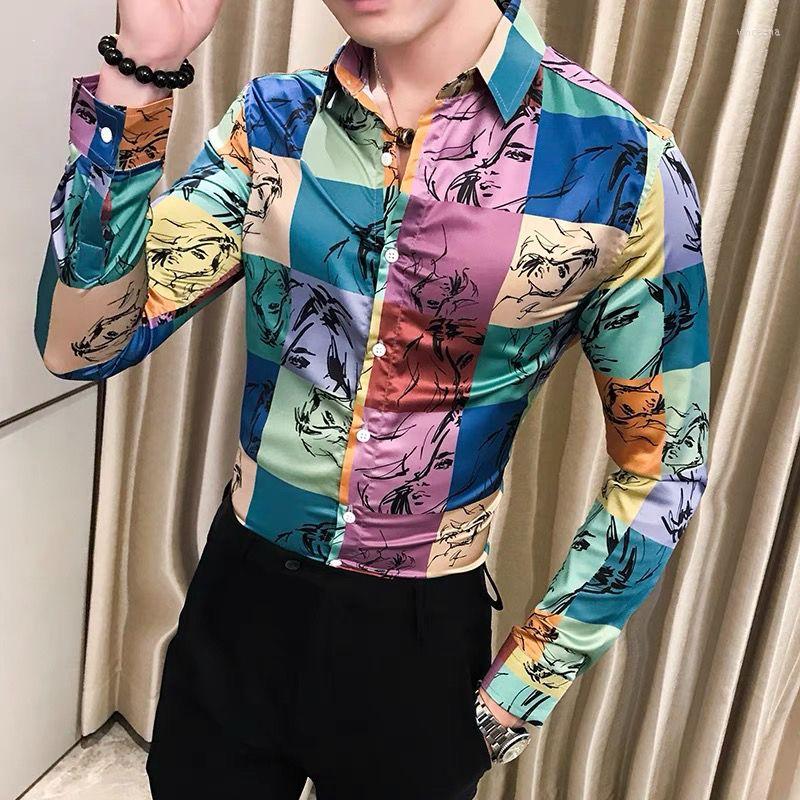 Men' Casual Shirts Fashion Lapel Printed Shirt Men' Clothing 2022 Autumn Oversized Loose Korean Tops Long Sleeve All-match, Pink 
Men' Casual Shirts Fashion Lapel Printed Shirt Men' Clothing 2022 Autumn Oversized Loose Korean Tops Long Sleeve All-match, Pink