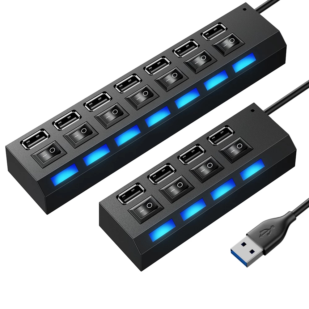 USB Hub 2.0 USB Splitter Multi Several 4/7 Ports Power Adapter With Switch Laptop Accessories For PC
USB Hub 2.0 USB Splitter Multi Several 4/7 Ports Power Adapter With Switch Laptop Accessories For PC
