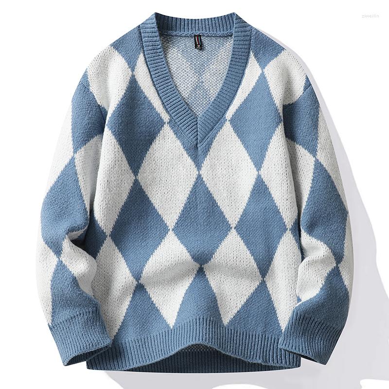 

Men's Sweaters Classic Warm Sweatshirts Campus Style Streetwear Fashion Long Sleeve Knitted Pullover Jumper Winter Knit Sweater, Khaki