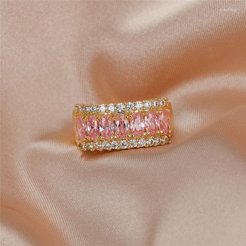 Wedding Rings Luxury Female Pink Crystal Stone Jewelry Charm Gold Color Big For Women Trendy Geometry Zircon Engagement Ring
Wedding Rings Luxury Female Pink Crystal Stone Jewelry Charm Gold Color Big For Women Trendy Geometry Zircon Engagement Ring