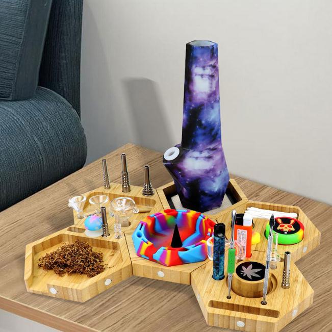 Hookahs Wooden hexagon rolling tray Creative magnetic suction removable operating tray portable tobacco smoking tool
Hookahs Wooden hexagon rolling tray Creative magnetic suction removable operating tray portable tobacco smoking tool