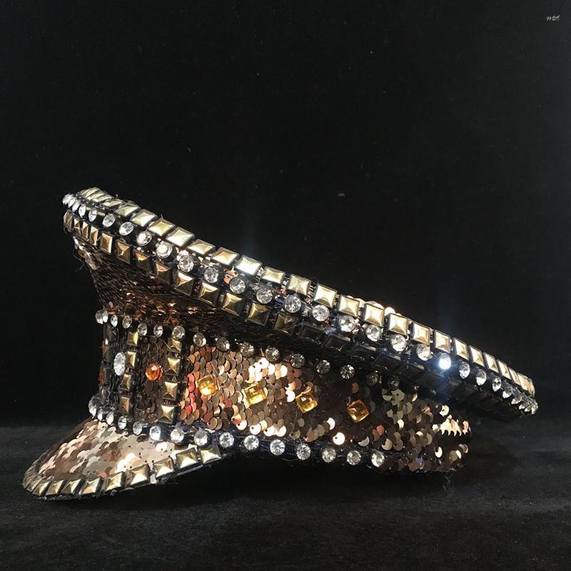 Berets Women Men Luxury Military Hat Rhinestone Handmade Sequin Burning Captain Costume Cosplay Yacht Week Sergeant, Gold
Berets Women Men Luxury Military Hat Rhinestone Handmade Sequin Burning Captain Costume Cosplay Yacht Week Sergeant, Gold