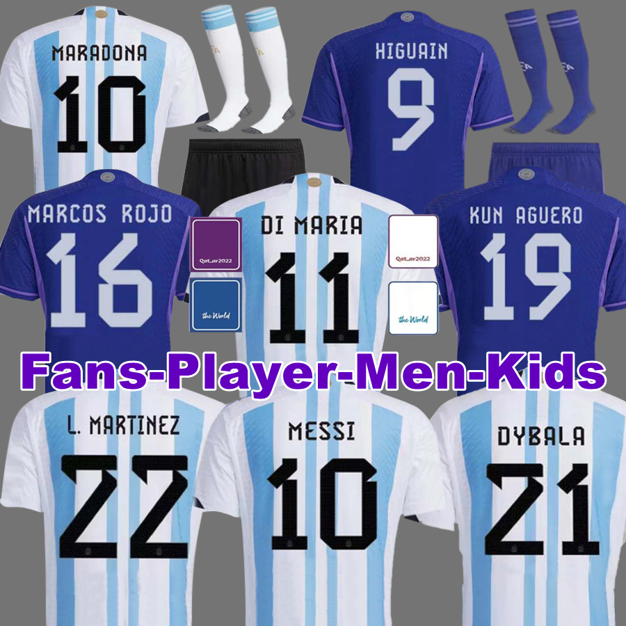 2022 2023 Argentina soccer Jerseys Fans Player Version 22 23 DI MARIA DYBALA LO CELSO MARADONA DE PAUL football shirt Men Women Kids kit uniforms, 2022 away player+world cup
2022 2023 Argentina soccer Jerseys Fans Player Version 22 23 DI MARIA DYBALA LO CELSO MARADONA DE PAUL football shirt Men Women Kids kit uniforms, 2022 away player+world cup