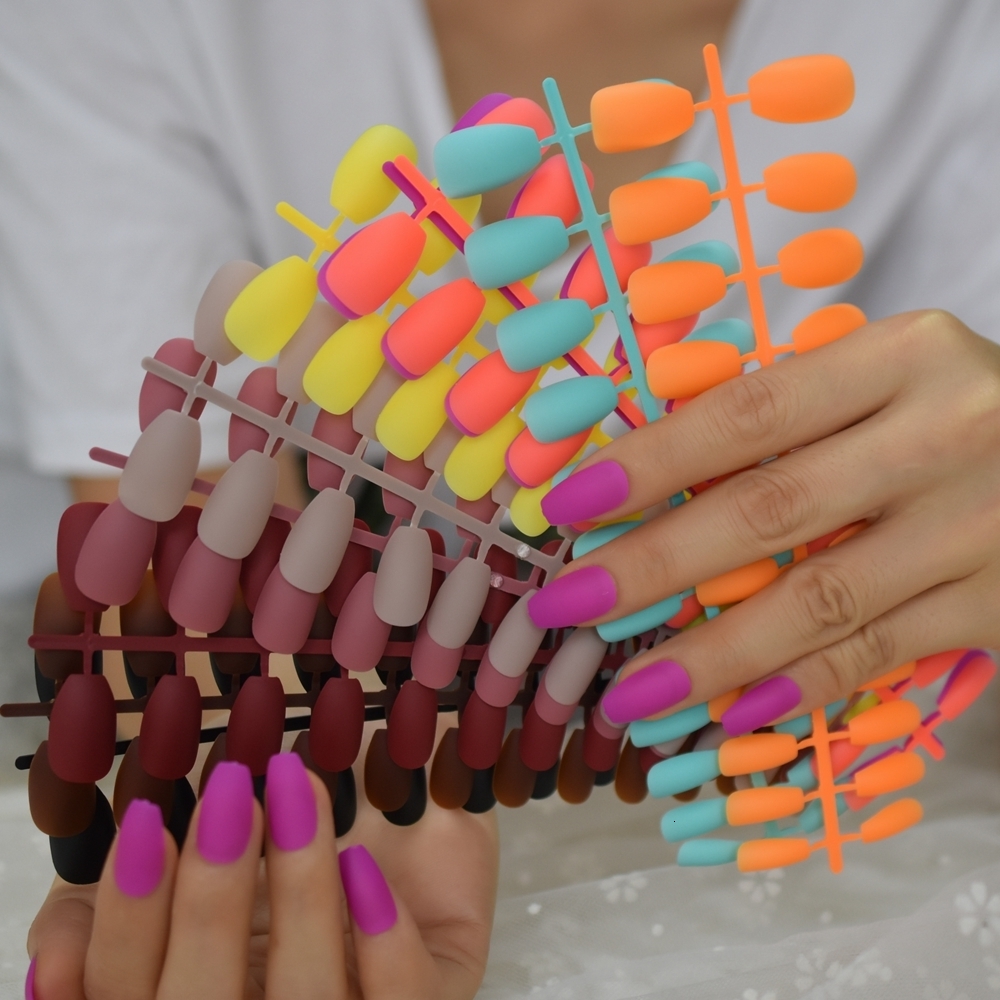 Nail Practice Display Matte Coffin Ballet Women Decorations False Nails Orange Cyan Candy Neon Color Frosted Full Cover Fake Nail Tips 240pcslot 221206
Nail Practice Display Matte Coffin Ballet Women Decorations False Nails Orange Cyan Candy Neon Color Frosted Full Cover Fake Nail Tips 240pcslot 221206
