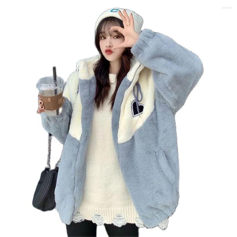 Women' Fur Winter Jackets Women' Faux Coat Hoodies Jacket Women Outerwear Trendy Loose Patchwork Lady Lambswool, Blue
Women' Fur Winter Jackets Women' Faux Coat Hoodies Jacket Women Outerwear Trendy Loose Patchwork Lady Lambswool, Blue