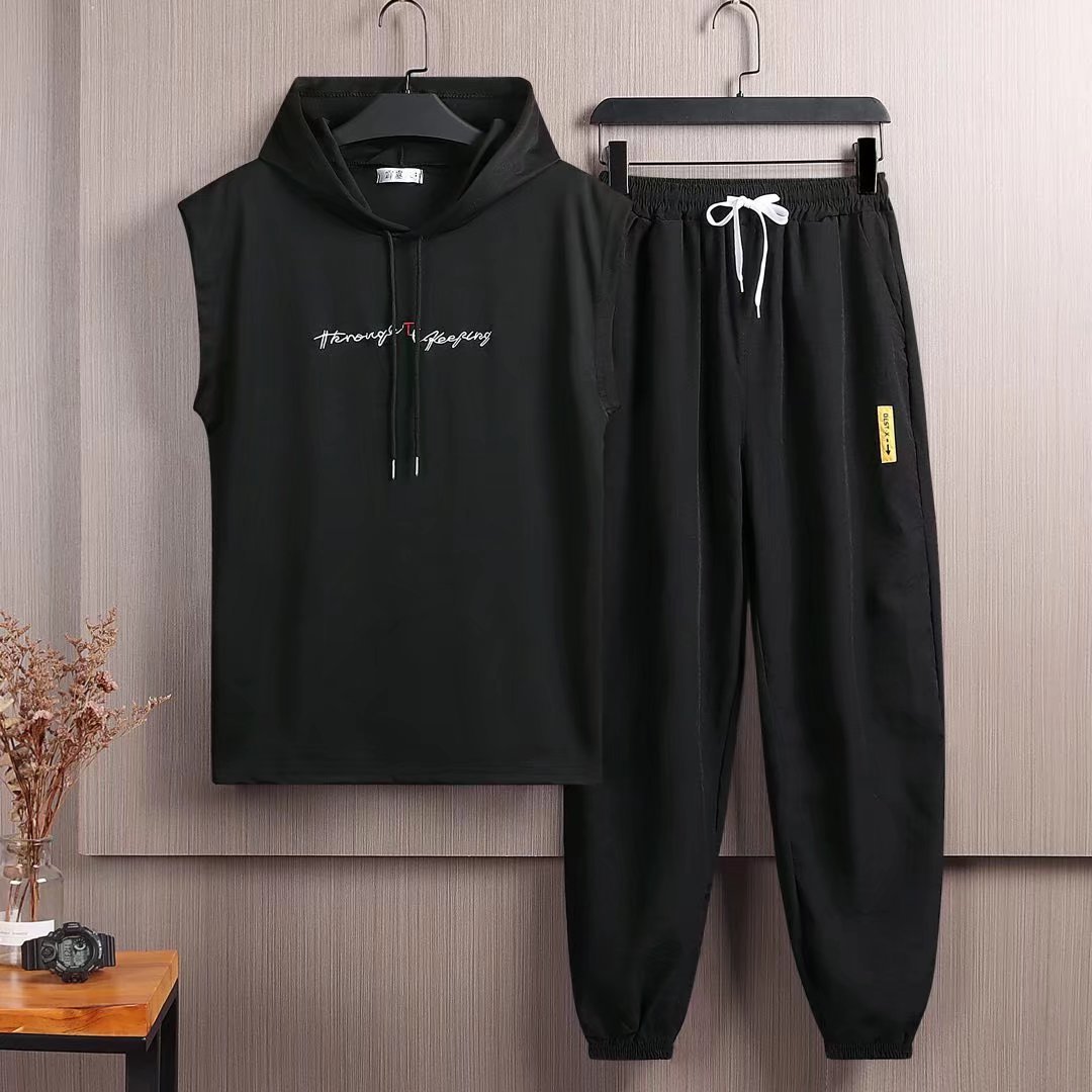 Men's Tracksuits Man 2 Piecs Sweat Suits Mens Solid Sleeveless Hooded Vest Sweatpants Sets Student Sports Fitness Set Men 221206, White-gray
Men's Tracksuits Man 2 Piecs Sweat Suits Mens Solid Sleeveless Hooded Vest Sweatpants Sets Student Sports Fitness Set Men 221206, White-gray