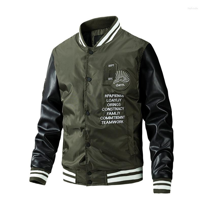 Men's Jackets Leather Sleeve Men Letter Embroidery Baseball Coats Slim Fit Winter Leisure Men's Bomber Jacket Man Windbreak Clothes, Blue
Men's Jackets Leather Sleeve Men Letter Embroidery Baseball Coats Slim Fit Winter Leisure Men's Bomber Jacket Man Windbreak Clothes, Blue