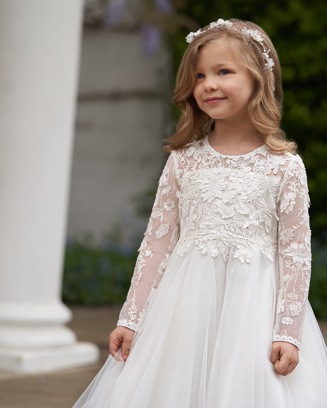 Boho Lace Flower Girl Dress for Special Occasion Kids Bridesmaid Party Wedding White Ivory Photoshoot Christmas