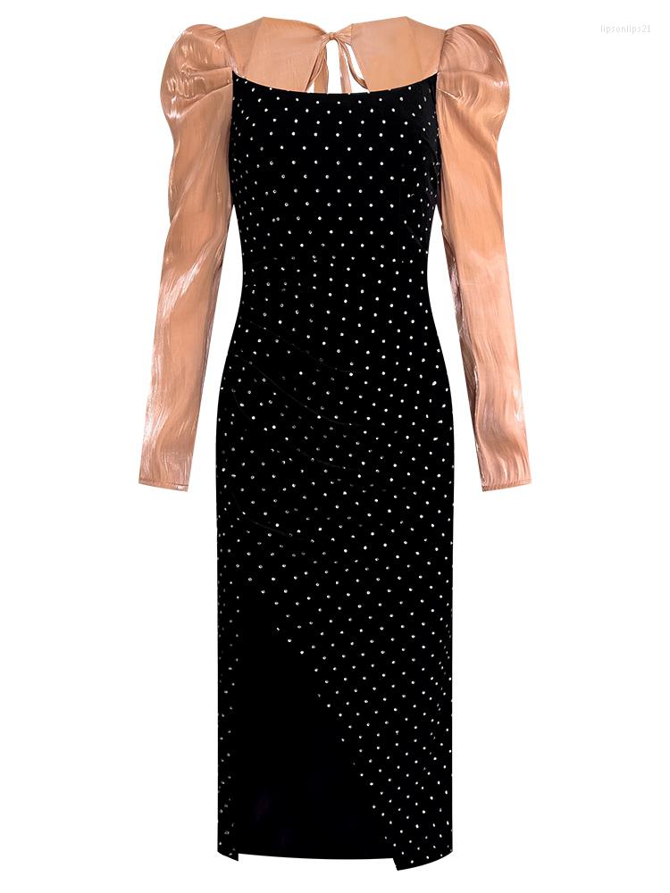 Casual Dresses YIGELILA Autumn Fashion Women Party Dress Elegant Square Collar Bow Backless Patchwork Velvet Birthday 67613, Black
Casual Dresses YIGELILA Autumn Fashion Women Party Dress Elegant Square Collar Bow Backless Patchwork Velvet Birthday 67613, Black
