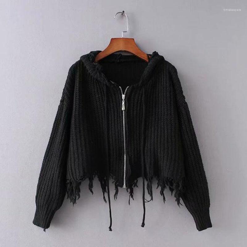 Women's Knits PERHAPS U Women Knitted Cardigan Black Brown Khaki Sweater Solid Hood M0114
Women's Knits PERHAPS U Women Knitted Cardigan Black Brown Khaki Sweater Solid Hood M0114
