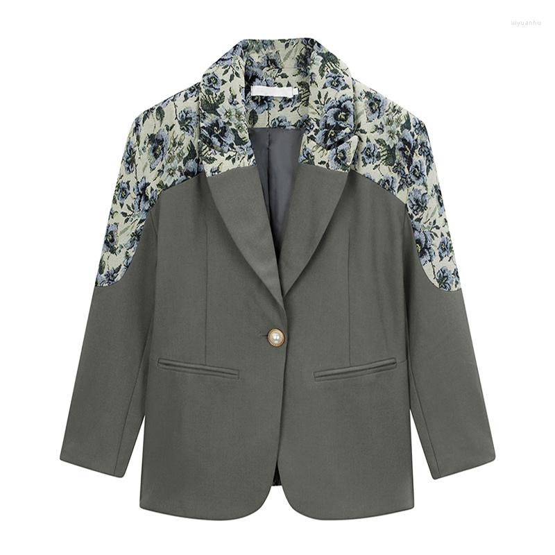 Women' Suits Jacquard Vintage Patchwork Grey Women Autumn Jacket And Coat Suit Floral Desinger High Fashion Ladies Blazer Female, Army green
Women' Suits Jacquard Vintage Patchwork Grey Women Autumn Jacket And Coat Suit Floral Desinger High Fashion Ladies Blazer Female, Army green