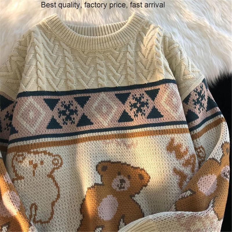 Men' Sweaters Quality Cute Bear Oversize Men High Street Knitting Sweater Tops Autumn Pullover Loose Harajuku Kawaii White, Apricot
Men' Sweaters Quality Cute Bear Oversize Men High Street Knitting Sweater Tops Autumn Pullover Loose Harajuku Kawaii White, Apricot