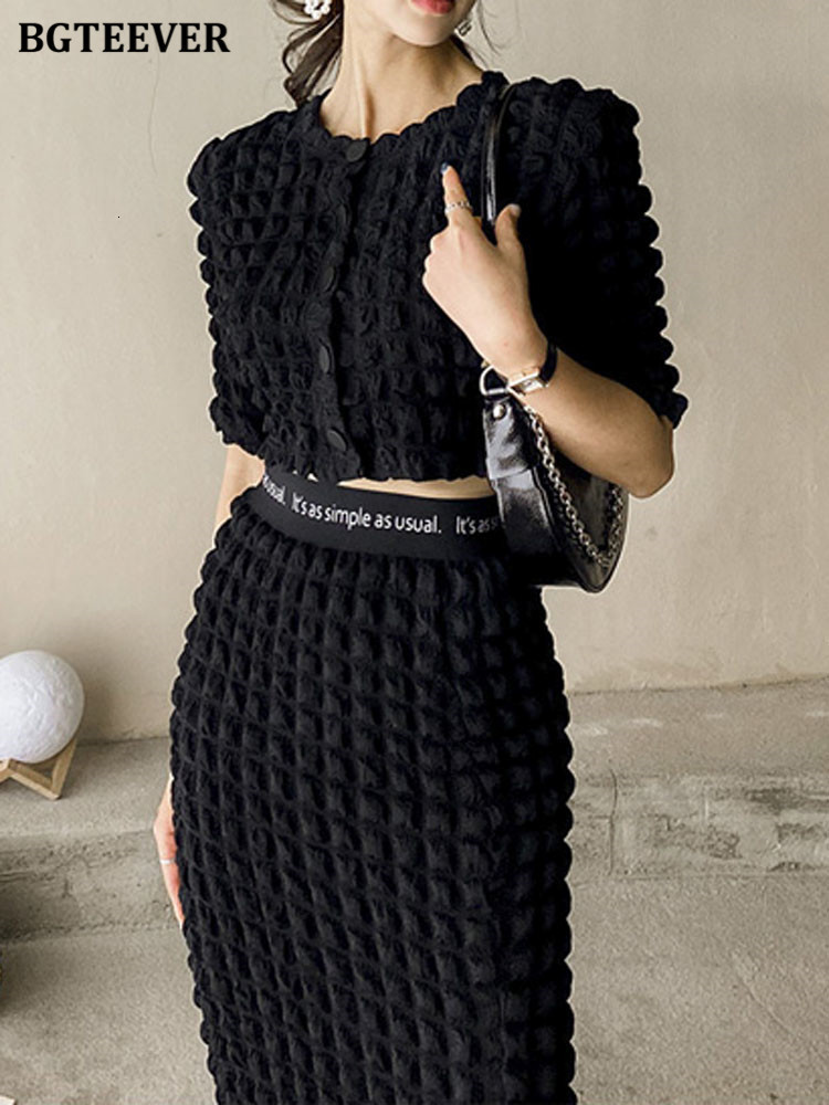 Two Piece Dress BGTEEVER Summer Ladies 2 Pieces Skirt Set Short Sleeve Singlebreasted Tops High Waist Package Hip Midi Skirts Women 221206, Black
Two Piece Dress BGTEEVER Summer Ladies 2 Pieces Skirt Set Short Sleeve Singlebreasted Tops High Waist Package Hip Midi Skirts Women 221206, Black