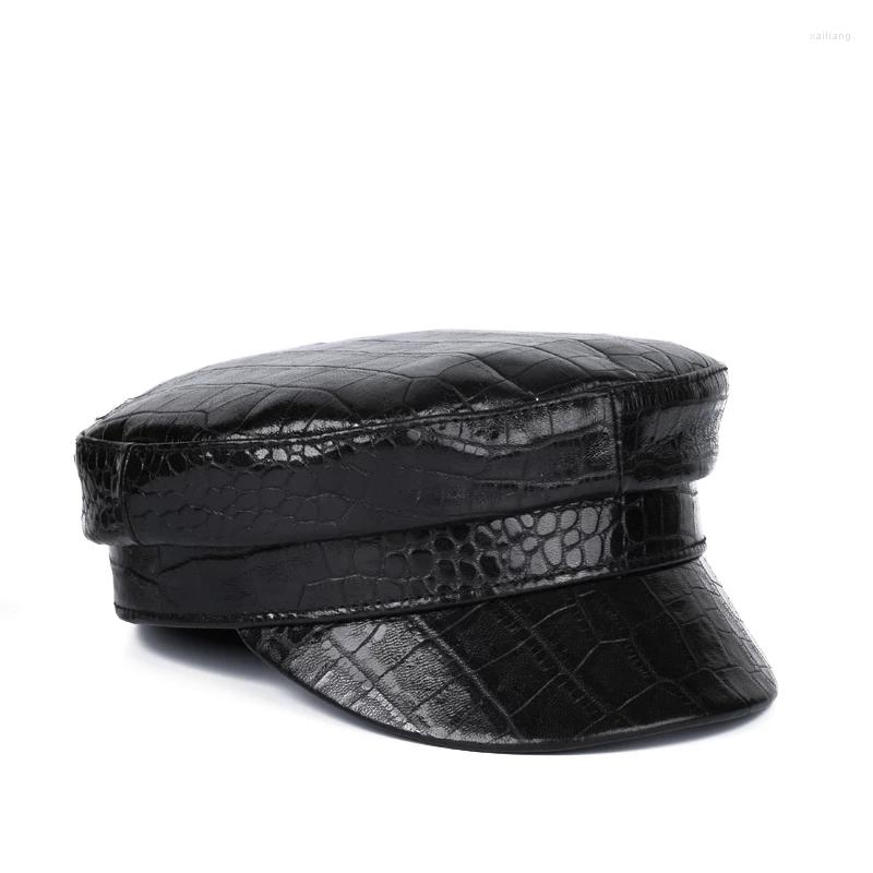 Berets 2022 Winter Women Real Leather Crocodile Pattern Navy Hat Female European/American Retro Simple Flat Top Caps Street Beret, Black
Berets 2022 Winter Women Real Leather Crocodile Pattern Navy Hat Female European/American Retro Simple Flat Top Caps Street Beret, Black