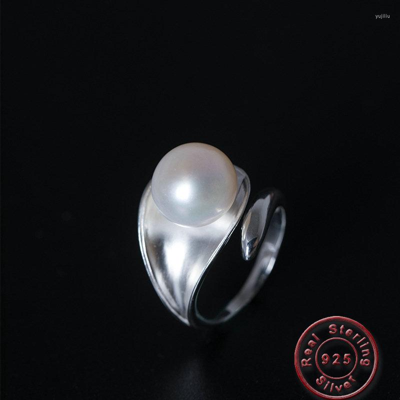 Wedding Rings Amxiu Precious 10mm White Freshwater Pearl Ring 925 Silver Open For Women Mother's Gift Party Accessories
Wedding Rings Amxiu Precious 10mm White Freshwater Pearl Ring 925 Silver Open For Women Mother's Gift Party Accessories