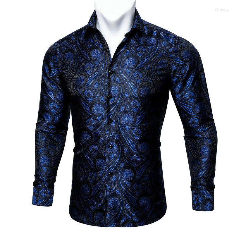 Men' Dress Shirts Barry.Wang Fashion Navy Blue Paisley Silk Shirt Men Long Sleeve Casual Flower For Designer Fit BCY-0051, Cy-0028
Men' Dress Shirts Barry.Wang Fashion Navy Blue Paisley Silk Shirt Men Long Sleeve Casual Flower For Designer Fit BCY-0051, Cy-0028