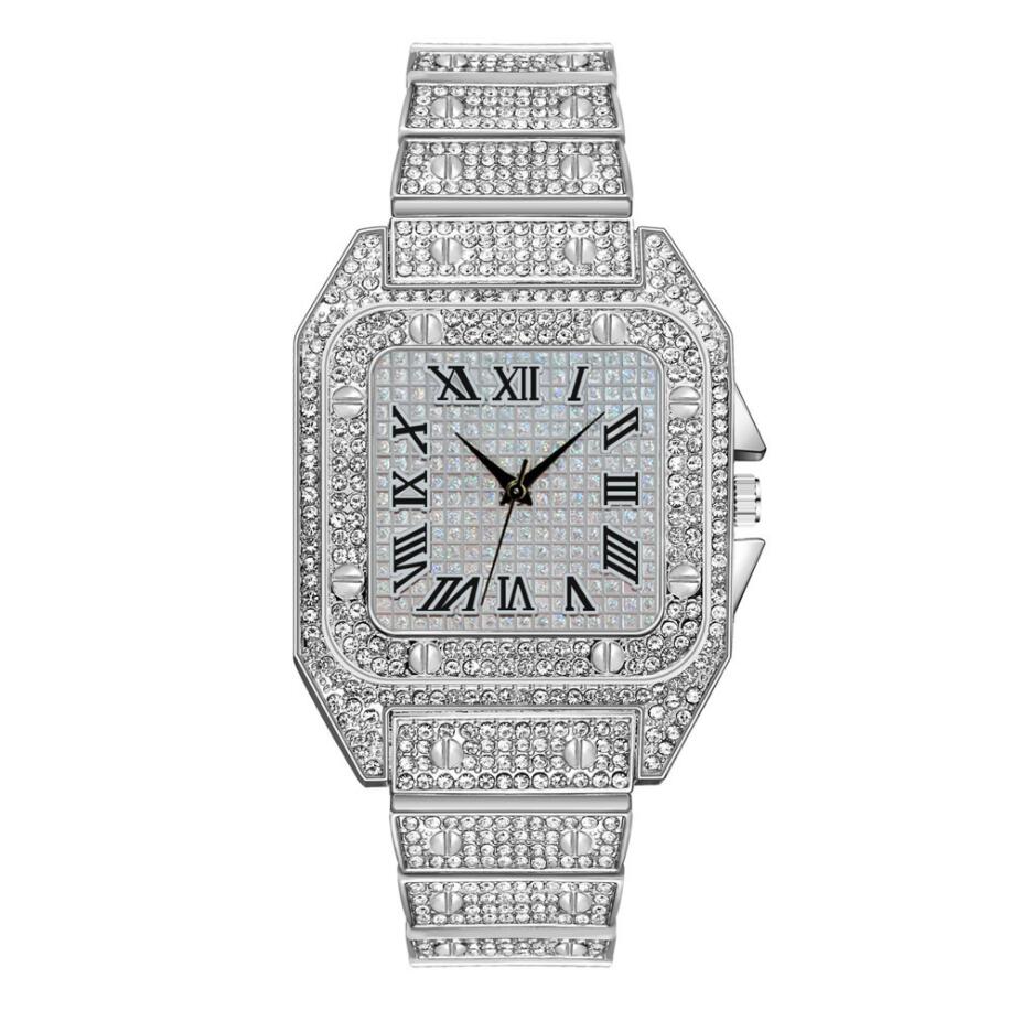 Hip Hop Iced Out Man Watch Square Diamond Quartz Luxury Female Wrist Watches Roman Clock Relogio Masculino, Silver
Hip Hop Iced Out Man Watch Square Diamond Quartz Luxury Female Wrist Watches Roman Clock Relogio Masculino, Silver