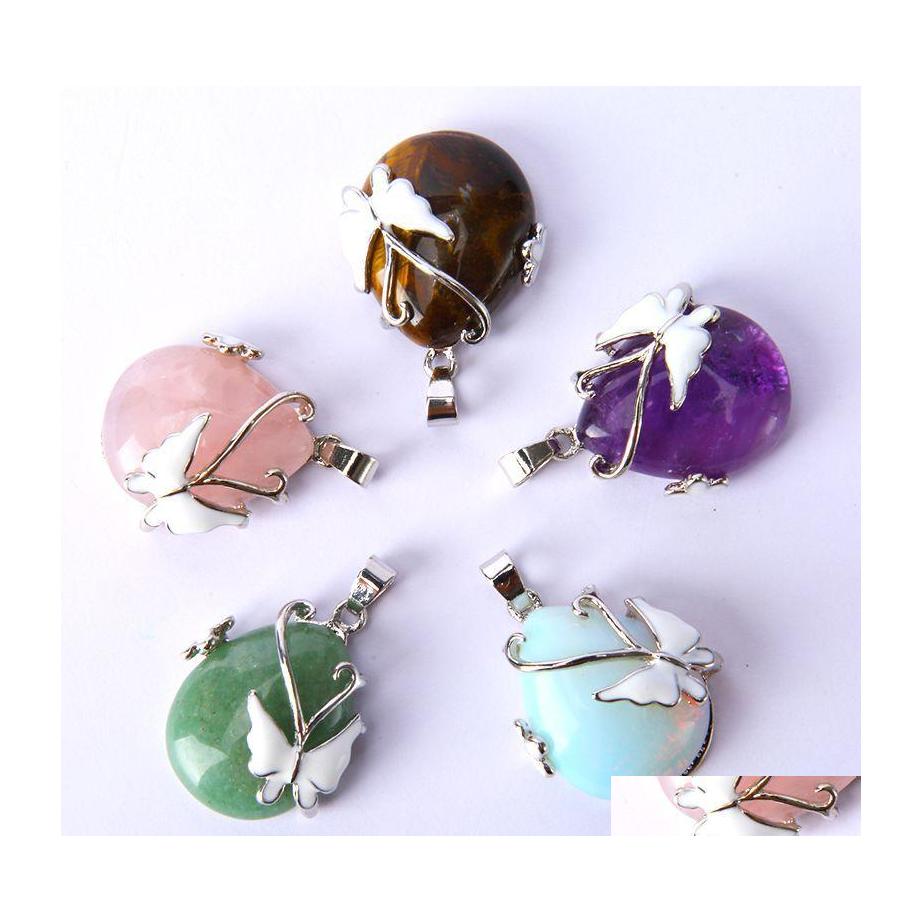 Charms Csja Water Drop Natural Stone Pendant Pink Quartz Purple Crystal Tiger Eye Butterfly Flower Pendants Necklace For Women Men 1 Dh8Ba
Charms Csja Water Drop Natural Stone Pendant Pink Quartz Purple Crystal Tiger Eye Butterfly Flower Pendants Necklace For Women Men 1 Dh8Ba