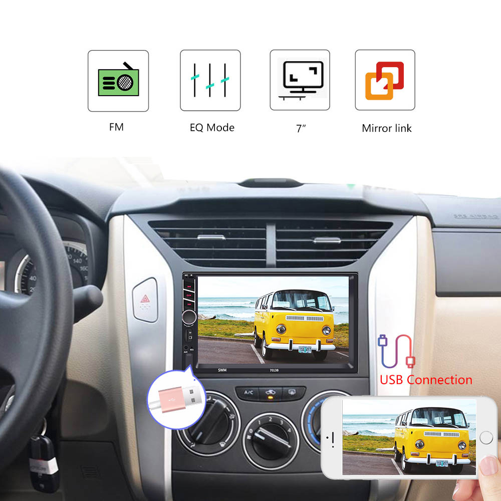 2din Apple Carplay Car Radio 7013B Bluetooth Android Auto Stereo Receiver 7"Touch Screen USB ISO MP5 Player Tape Recorder