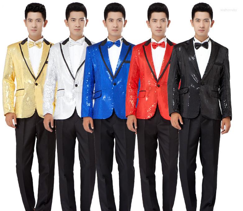 Men's Suits Men Gold Sparkling Sequin Suit Black White Blue Blazer Jacket Costume Stage Host
Men's Suits Men Gold Sparkling Sequin Suit Black White Blue Blazer Jacket Costume Stage Host