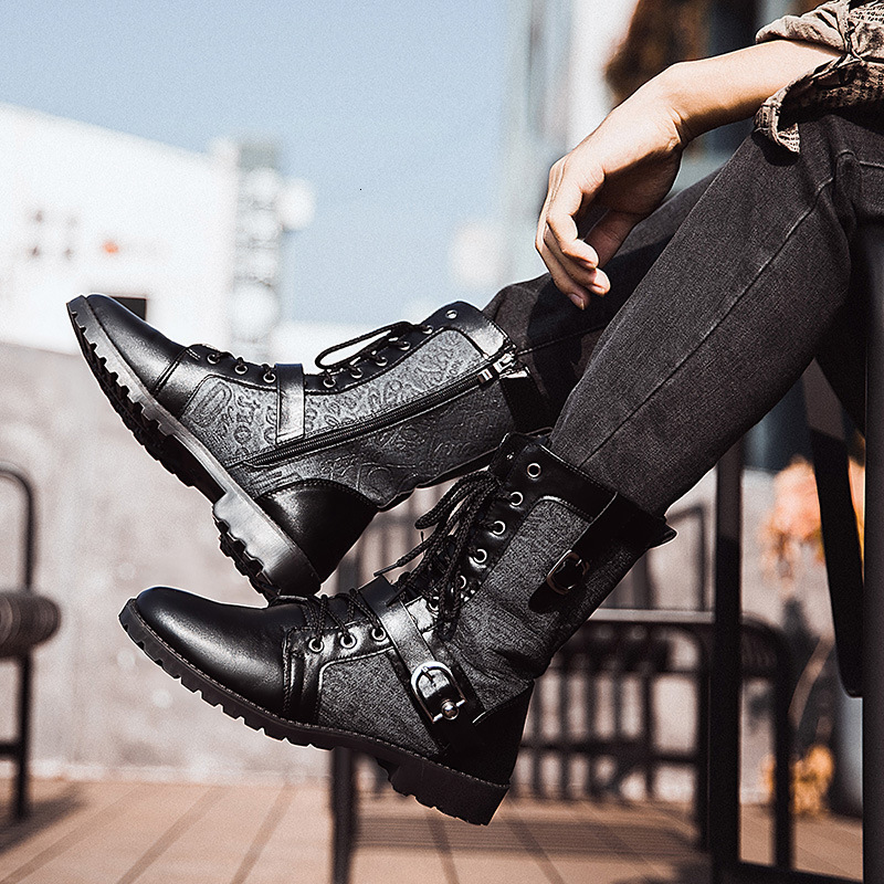 Boots Retro Mid Carf Punk Winter Men s Plus Velvet Motorcycle All match Tooling Shoes Denim Mid high Army Men 221207, No plush
Boots Retro Mid Carf Punk Winter Men s Plus Velvet Motorcycle All match Tooling Shoes Denim Mid high Army Men 221207, No plush