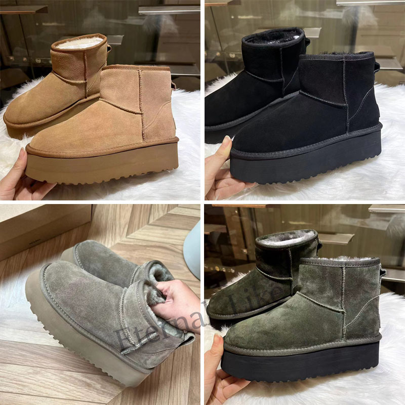 Platform Designer Women Shoes Boots Thick Bottom Furry Snow Boots Brown Black Ultra Mini Short Booties Size 35-42 Warm Winter Shoe, Color 2
Platform Designer Women Shoes Boots Thick Bottom Furry Snow Boots Brown Black Ultra Mini Short Booties Size 35-42 Warm Winter Shoe, Color 2