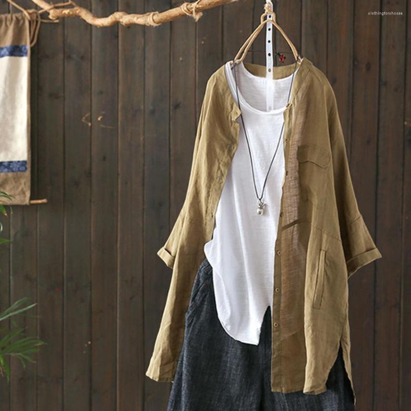 Women' Blouses -5XL Cotton Linen Shirt Coat O-neck Long Sleeve Pockets Mid-Length Single-Breasted Women Thin Windbreaker Female Clothing, Khaki
Women' Blouses -5XL Cotton Linen Shirt Coat O-neck Long Sleeve Pockets Mid-Length Single-Breasted Women Thin Windbreaker Female Clothing, Khaki