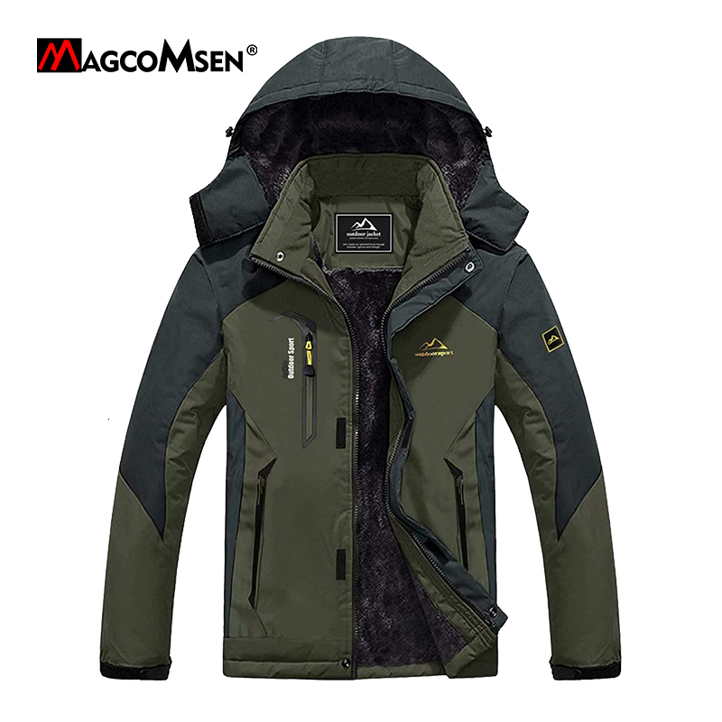 Mens Down Parkas MAGCOMSEN Thicken Fleece Warm Winter Waterproof Ski Hiking Jacket Windproof Hooded Coat with Zipper Pockets 221207, Black
Mens Down Parkas MAGCOMSEN Thicken Fleece Warm Winter Waterproof Ski Hiking Jacket Windproof Hooded Coat with Zipper Pockets 221207, Black