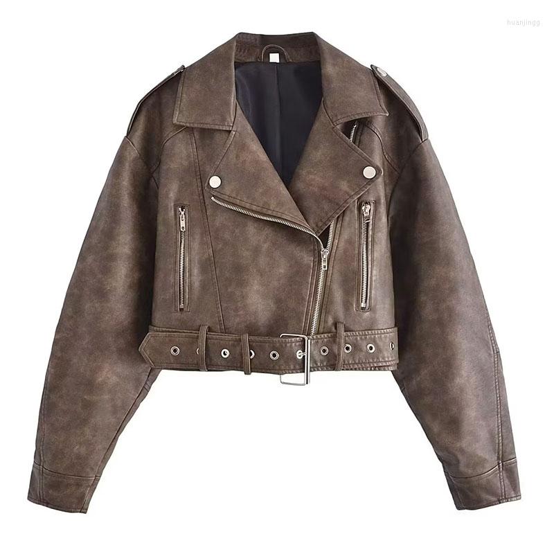 Women's Leather ZATRHMBM Women 2022 Fashion Faux Gradient Jacket Vintage Long Sleeves Patch Pocket Female Outerwear Chic Tops, Multi
Women's Leather ZATRHMBM Women 2022 Fashion Faux Gradient Jacket Vintage Long Sleeves Patch Pocket Female Outerwear Chic Tops, Multi