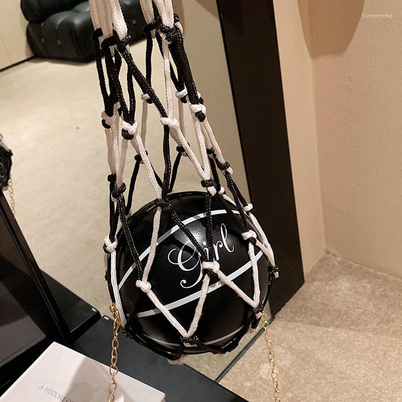 Evening Bags Personality Ladies Small Round Basketball Net Shoulder Purses Letters Designer Chains Women Circular Luxury Ball Handbags, Black
Evening Bags Personality Ladies Small Round Basketball Net Shoulder Purses Letters Designer Chains Women Circular Luxury Ball Handbags, Black