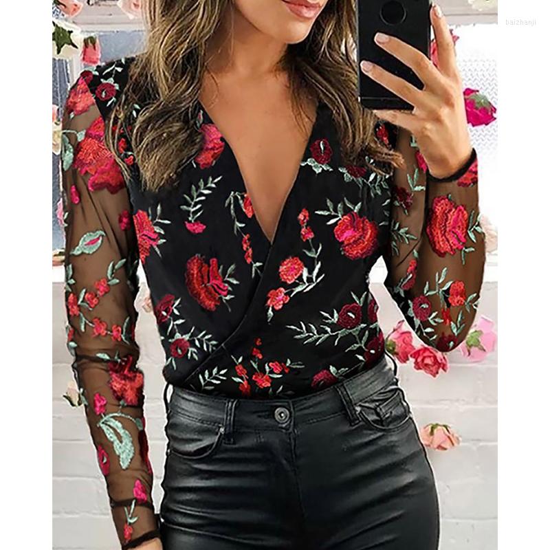 Women' Blouses Lace Office Shirts Female Summer Women Fashion Long Sleeve V-Neck Casual Tops Patchwork See-through Floral Embroidery, 01
Women' Blouses Lace Office Shirts Female Summer Women Fashion Long Sleeve V-Neck Casual Tops Patchwork See-through Floral Embroidery, 01