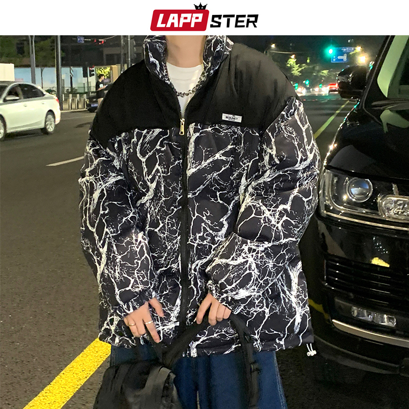 Mens Down Parkas LAPPSTER Y2k Japanese Streetwear Winter Men Hip Hop Puffer Jackets Outdoor Pathcowrk Tree Print Bubble Coat 221207, Black 
Mens Down Parkas LAPPSTER Y2k Japanese Streetwear Winter Men Hip Hop Puffer Jackets Outdoor Pathcowrk Tree Print Bubble Coat 221207, Black