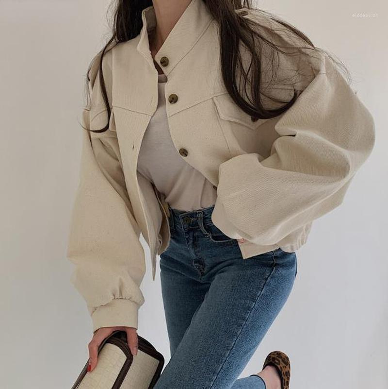 Women' Jackets 2022 Autumn Winter Short Coats Outerwear Long Sleeve Cute Fashion Solid Single Breasted Button Crop Korean 9020, Khaki
Women' Jackets 2022 Autumn Winter Short Coats Outerwear Long Sleeve Cute Fashion Solid Single Breasted Button Crop Korean 9020, Khaki