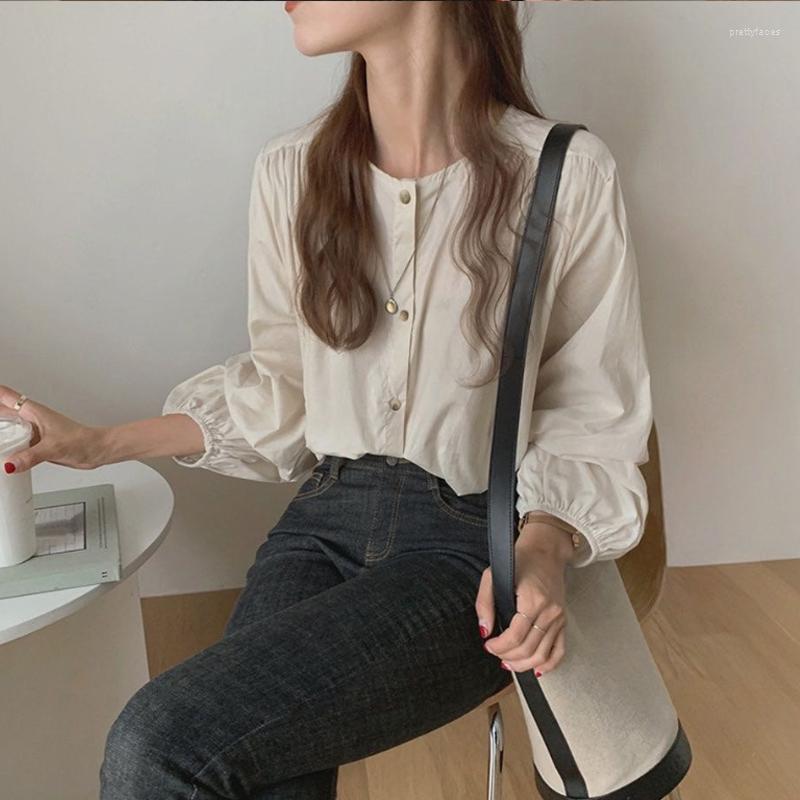 Women' Blouses Korean Fashion Shirt Women' Chic Round Neck Long-sleeved Apricot Spring Autumn Puff Long Sleeve Top Button Up Solid, Ivory
Women' Blouses Korean Fashion Shirt Women' Chic Round Neck Long-sleeved Apricot Spring Autumn Puff Long Sleeve Top Button Up Solid, Ivory