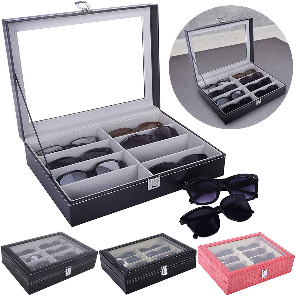Sunglasses Cases 8 Slots PU Leather Case for Women Men Eyeglasses Eyewear Display Box Jewelry Watch Organizer Collection Holder Gift 221207
Sunglasses Cases 8 Slots PU Leather Case for Women Men Eyeglasses Eyewear Display Box Jewelry Watch Organizer Collection Holder Gift 221207
