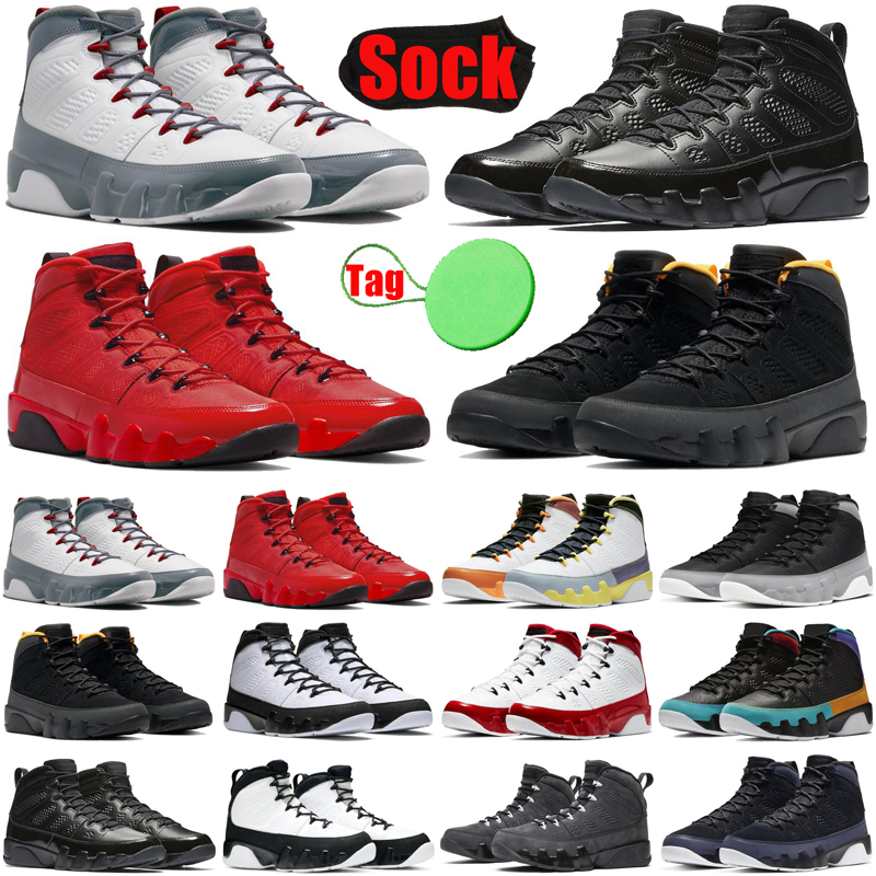 

Fire Red jumpman 9 9s mens basketball shoes Particle Grey Change The Chile World Gym University Gold Racer Blue Anthracite men trainers, #1 fire red