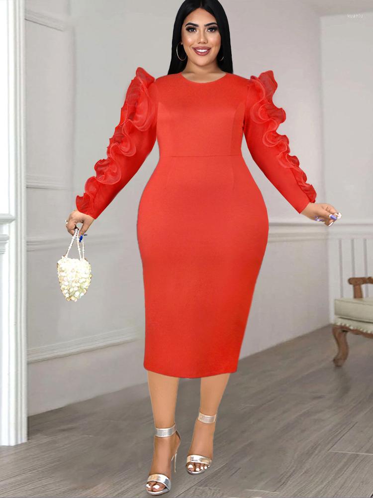 Plus Size Dresses For Women Ruched Patchwork Mid Calf Length Robes Autumn Fashion Solid High Waist Office Lady Dress Vestido, Red
Plus Size Dresses For Women Ruched Patchwork Mid Calf Length Robes Autumn Fashion Solid High Waist Office Lady Dress Vestido, Red
