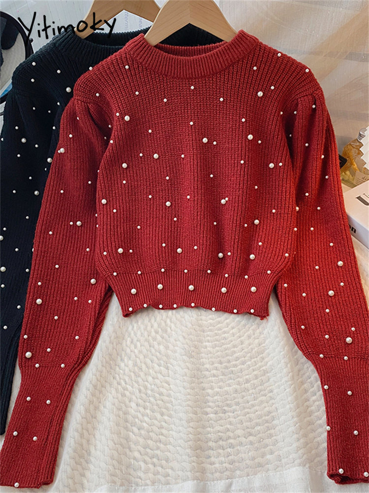 Women s Sweaters Yitimoky Pearls Sweater for Women Fall Winter Korean Fashion Slim Jumpers Office Ladies Elegant Crop Chic Pullovers 221206, Black
Women s Sweaters Yitimoky Pearls Sweater for Women Fall Winter Korean Fashion Slim Jumpers Office Ladies Elegant Crop Chic Pullovers 221206, Black