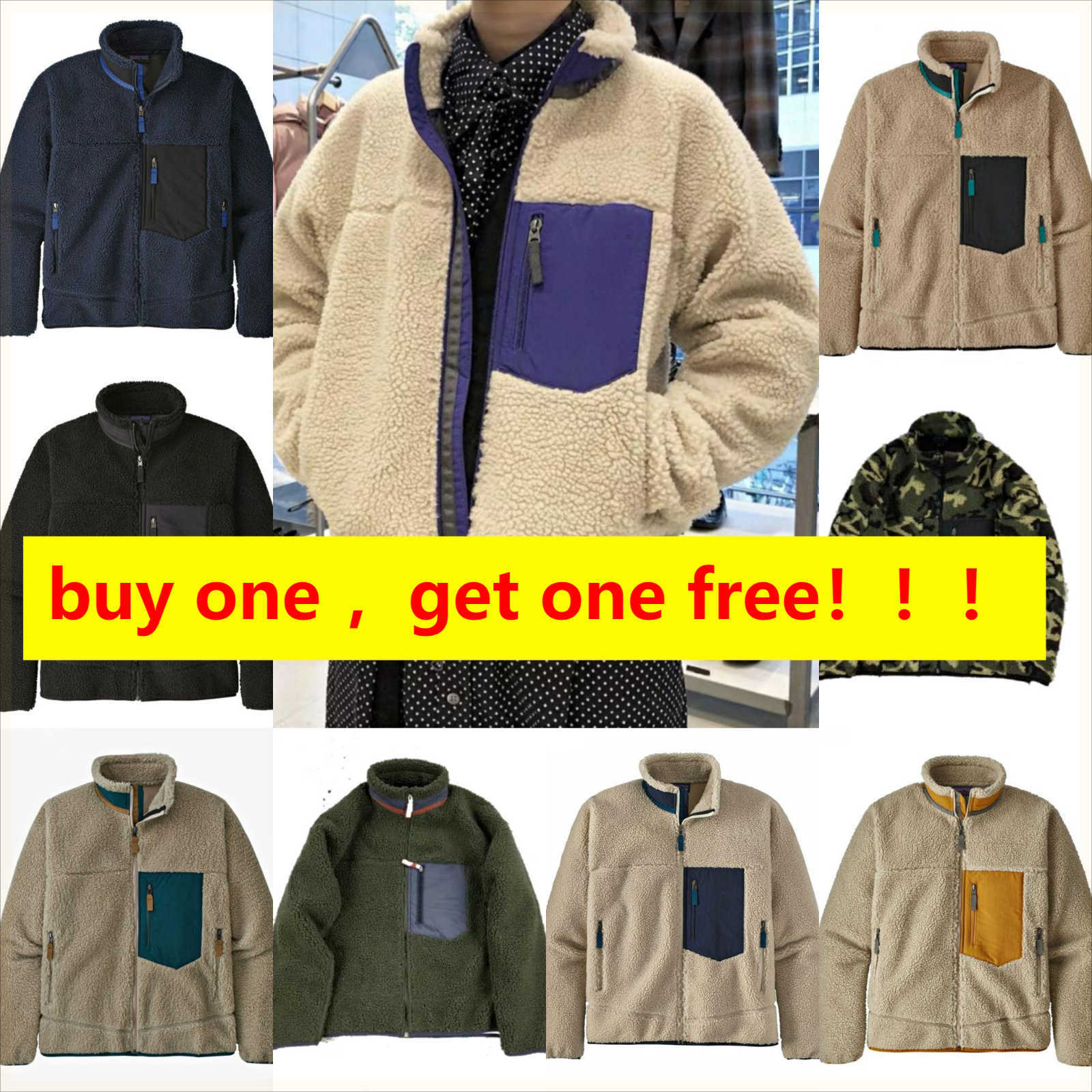 Patagonias Men Fleece Jacket Classic Retro Mens Thick Warm Down Designer Models Lamb Cashmere Stand Collar Couple Winter Coat442
Patagonias Men Fleece Jacket Classic Retro Mens Thick Warm Down Designer Models Lamb Cashmere Stand Collar Couple Winter Coat442